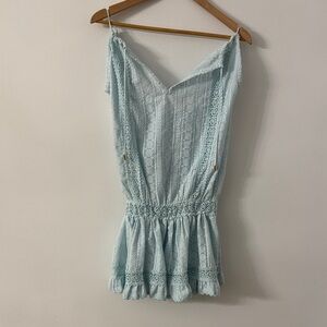 Melissa Odabash Sky Blue Lace Mini Dress